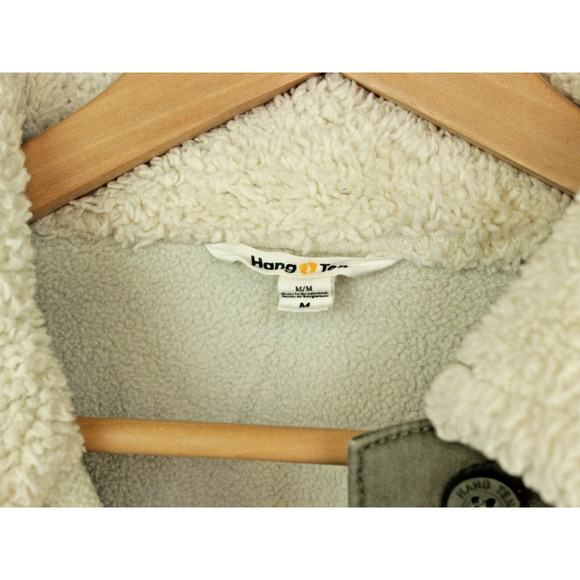 Hang Ten Women's Medium Coat Jacket Cotton Pockets Fleece Lined Buttoned - Picture 7 of 8